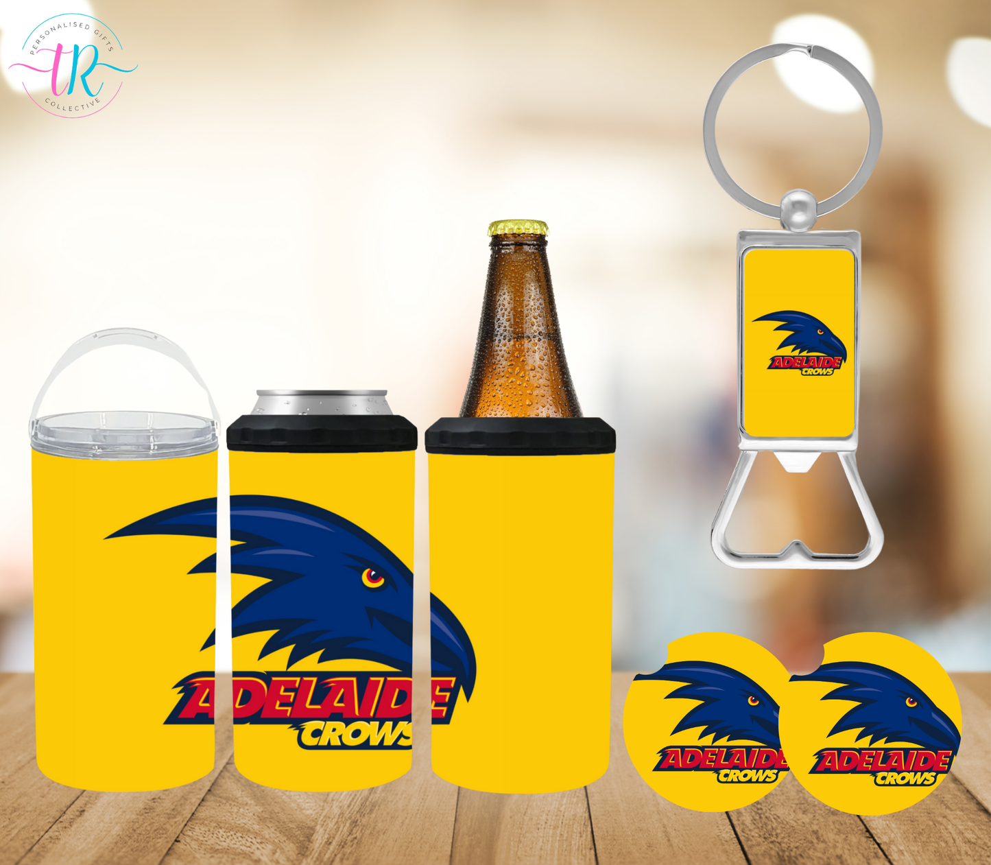 4-in-one-can-cooler-keychain-bottle-opener-coaster-set-Crows-collective-front