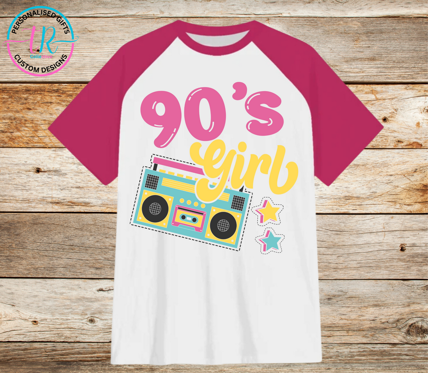 t-shirt-graphic-tees-shirts-90_s-girl-pink-sleeve-TR-collective-front 4000 × 3489px