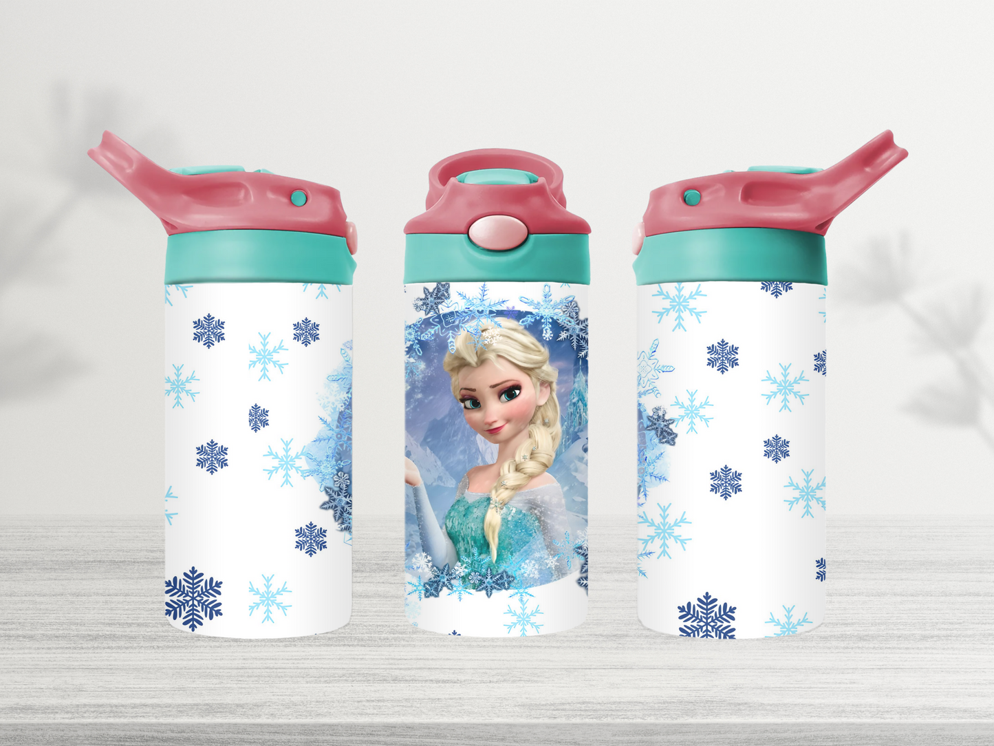 12oz-kids-flip-top-drink-bottle-insulated-water-bottle-drink-bottle-frozen-TR-collective-red-green-lid-front