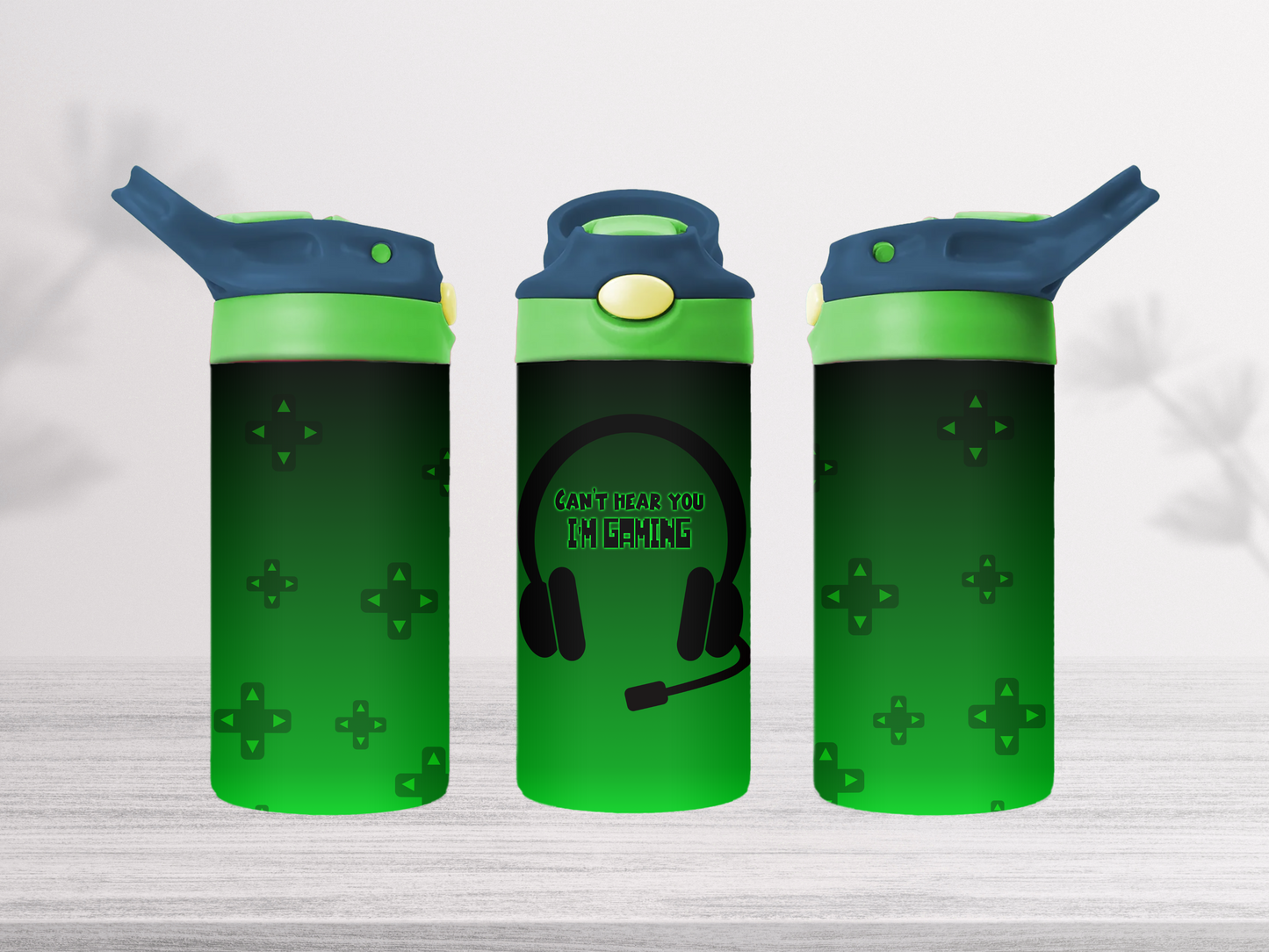 12oz-kids-flip-top-drink-bottle-insulated-water-bottle-drink-bottle-gaming-TR-collective-blue-green-lid-front