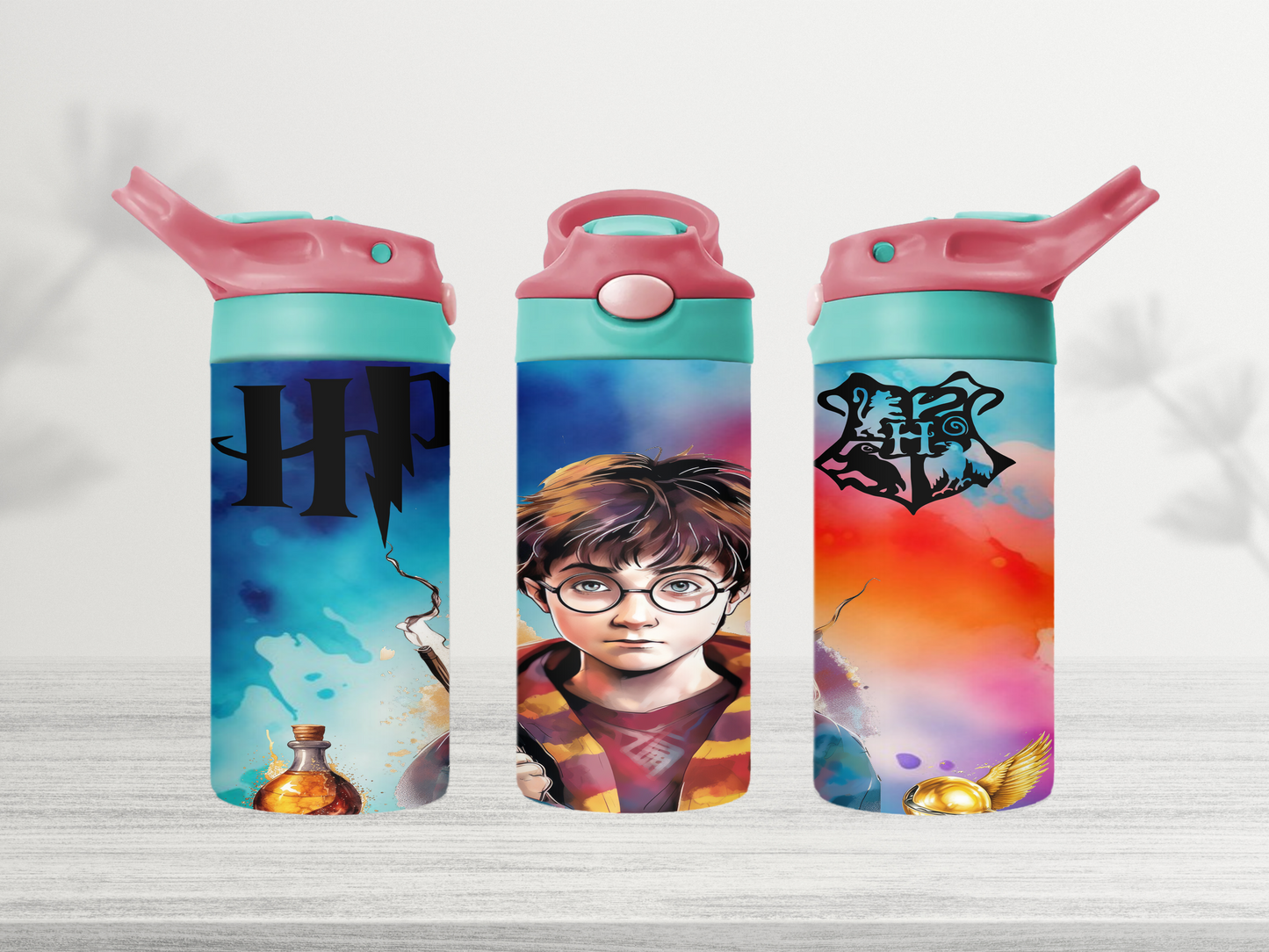 12oz-kids-flip-top-drink-bottle-insulated-water-bottle-drink-bottle-harry-potter-TR-collective-red-green-lid-front