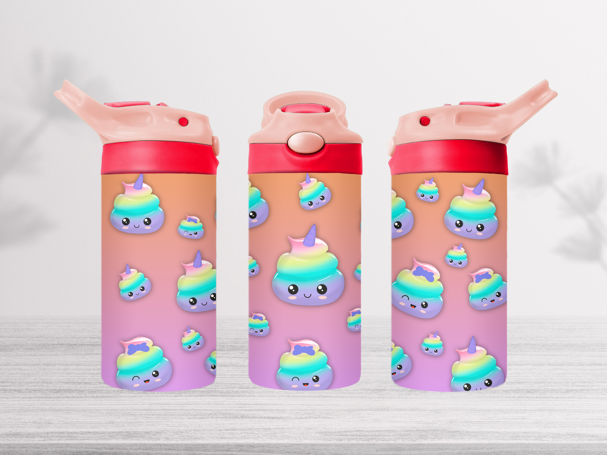 12oz-kids-flip-top-drink-bottle-insulated-water-bottle-drink-bottle-marshmallow-TR-collective-pink-red-lid-front