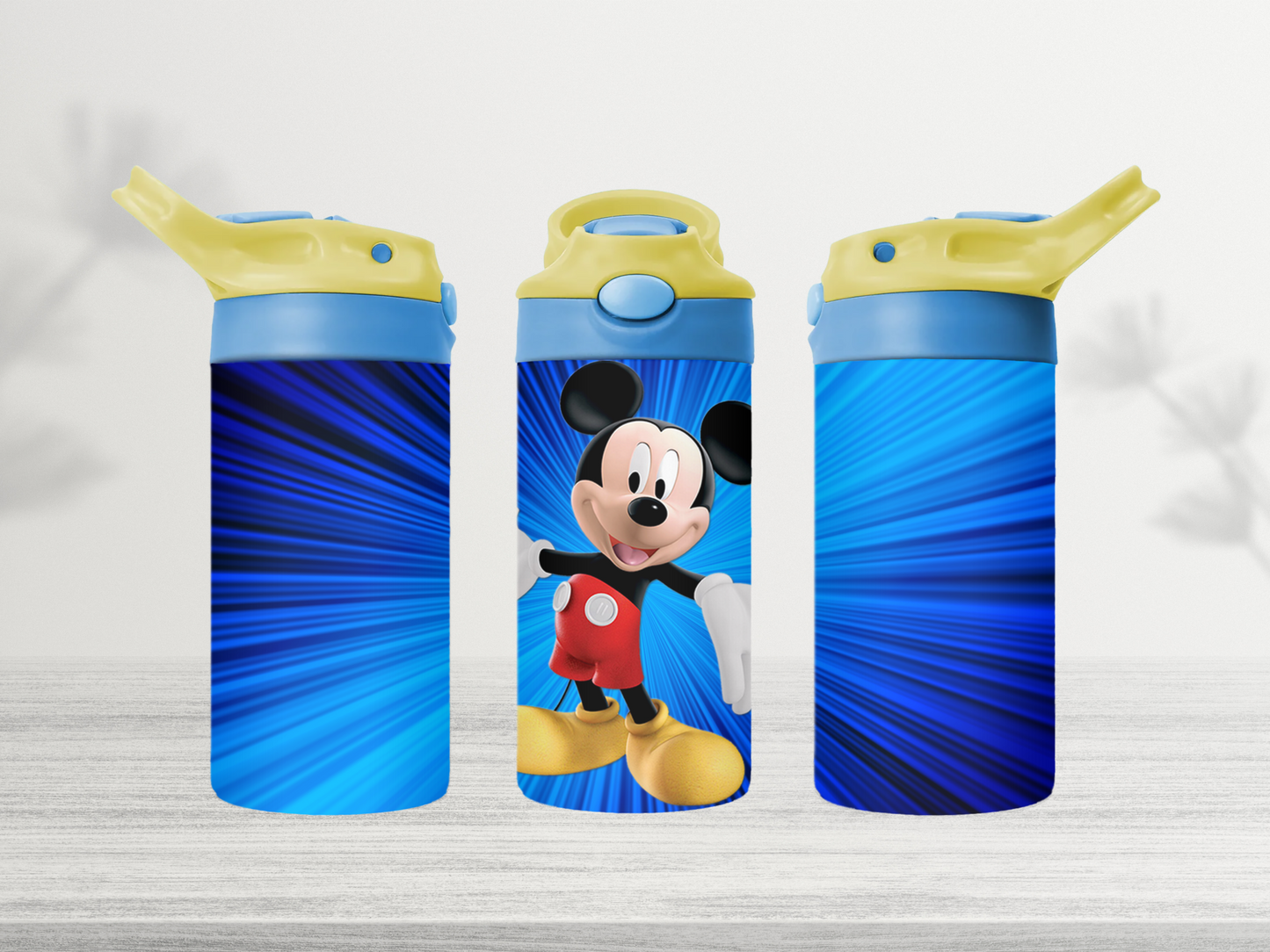 12oz-kids-flip-top-drink-bottle-insulated-water-bottle-drink-bottle-mickey-TR-collective-yellow-blue-lid-front