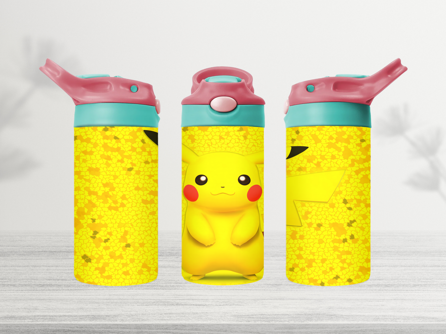 12oz-kids-flip-top-drink-bottle-insulated-water-bottle-drink-bottle-pikachu-TR-collective-red-green-lid-front