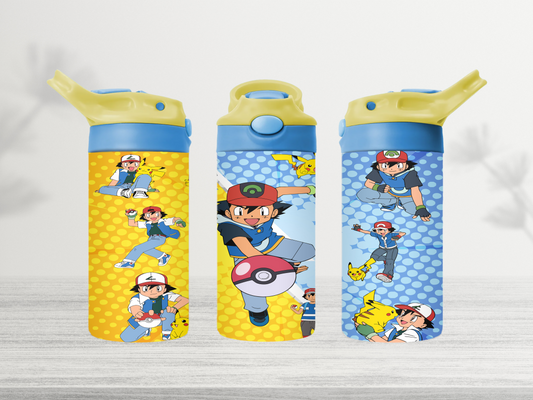 12oz-kids-flip-top-drink-bottle-insulated-water-bottle-drink-bottle-pokemon-TR-collective-yellow-blue-lid-front_5752f34a-a67e-4f05-ad3d-3619eef92797