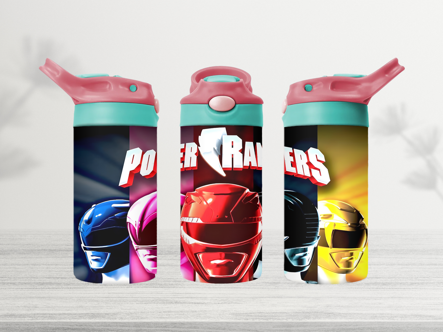 12oz-kids-flip-top-drink-bottle-insulated-water-bottle-drink-bottle-power-rangers-TR-collective-red-green-lid-front