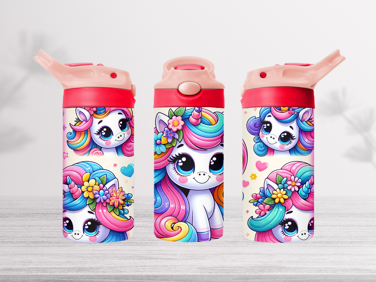 12oz Kids Flip Top Drink Bottle - Unicorn