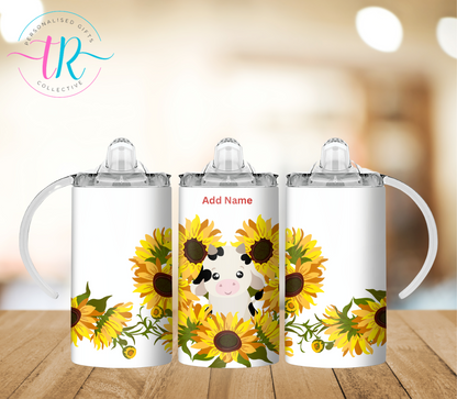 12oz-sippy-cup-sippy-sippy-cup-sunflower-cow-add-name-TR-collective-front