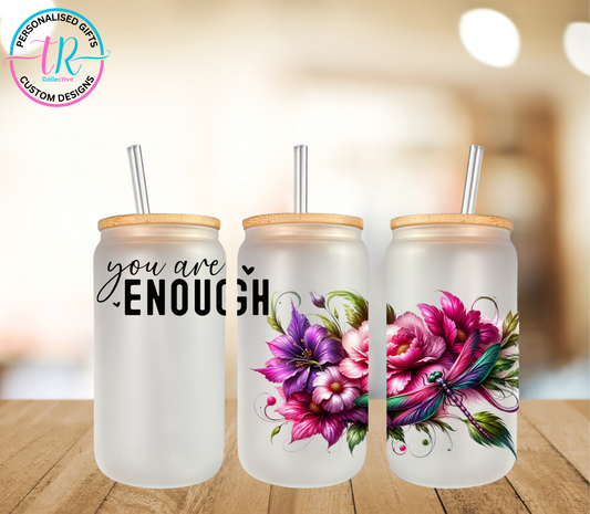 16oz-glass-tumbler-glass-can-glass-tumbler-with-straw-dragonfly-enough-TR-collective-front