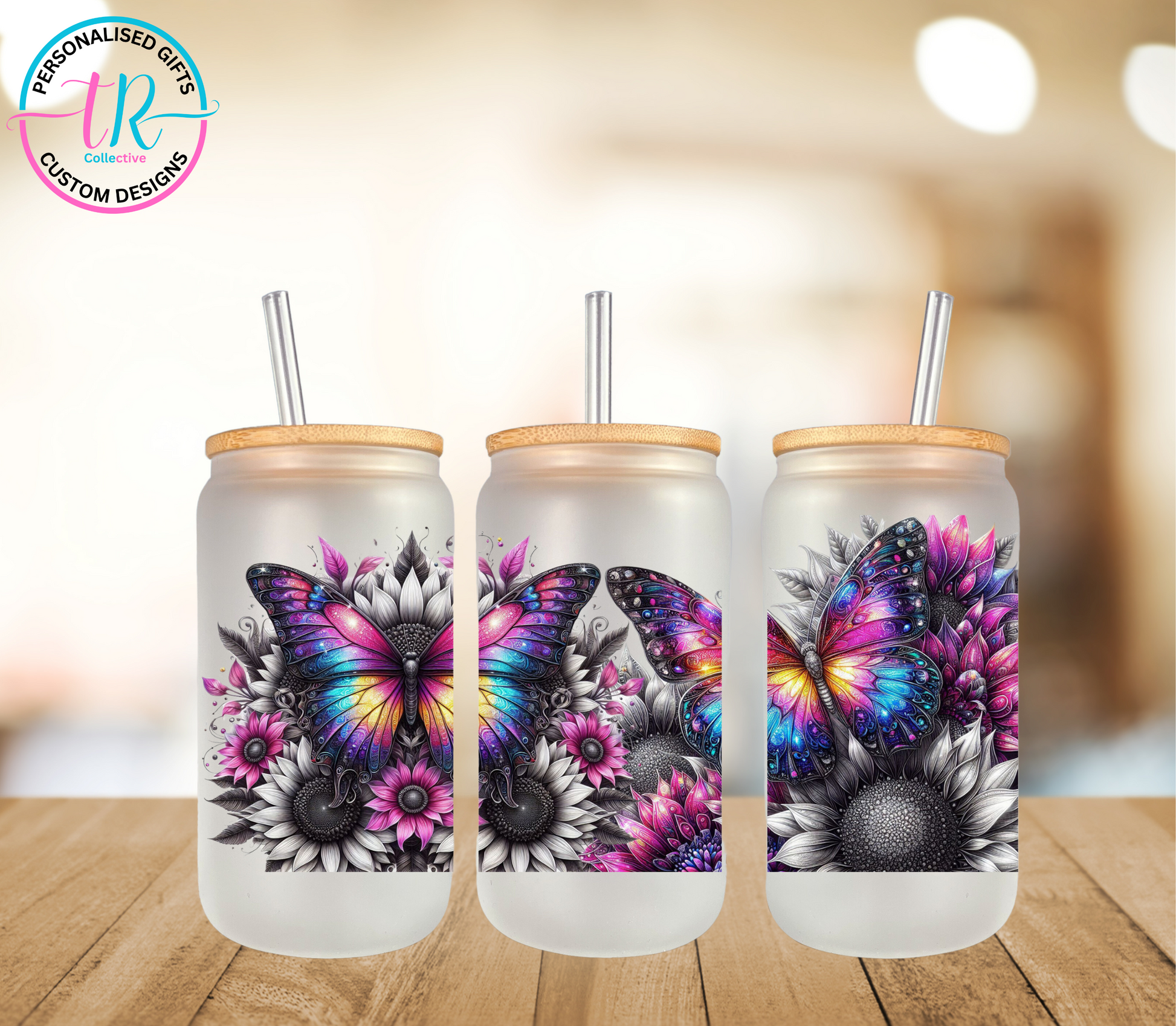 16oz-glass-tumbler-glass-can-glass-tumbler-with-straw-rainbow-butterfly-TR-collective-front
