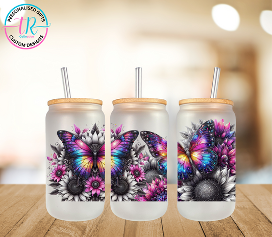 16oz-glass-tumbler-glass-can-glass-tumbler-with-straw-rainbow-butterfly-TR-collective-front