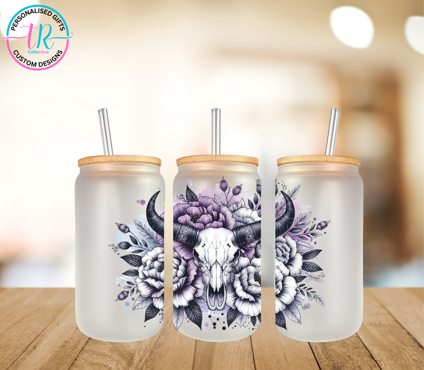 16oz-glass-tumbler-glass-can-glass-tumbler-with-straw-skull-flowers-TR-collective-front