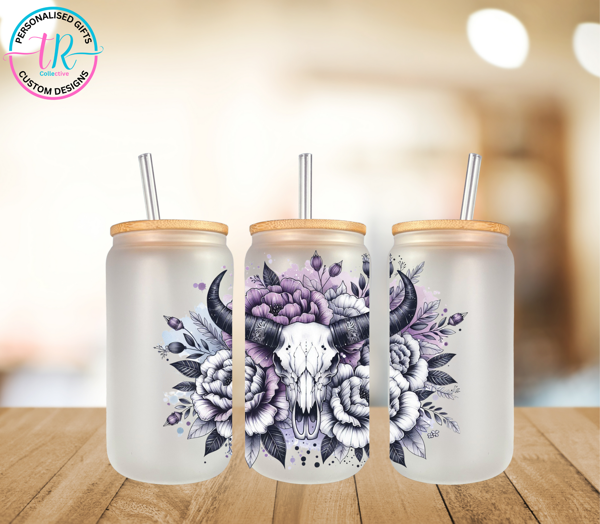 16oz-glass-tumbler-glass-can-glass-tumbler-with-straw-skull-flowers-TR-collective-front