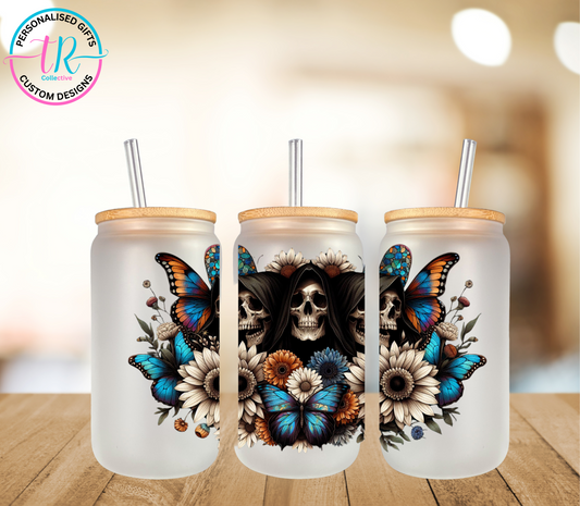 16oz-glass-tumbler-glass-can-glass-tumbler-with-straw-time-skull-garden-TR-collective-front