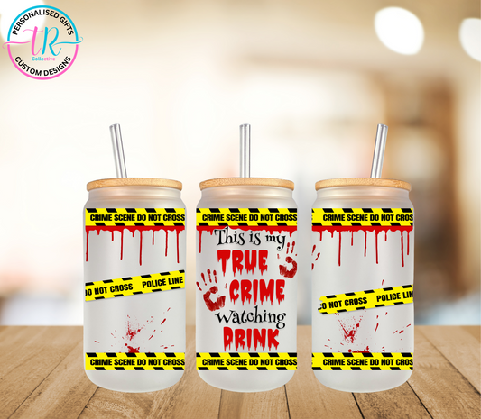 16oz-glass-tumbler-glass-can-glass-tumbler-with-straw-true-crime-TR-collective-front