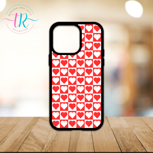 Custom Phone Case - Red Hearts