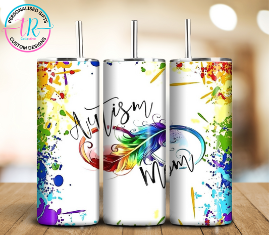 20oz-tumbler-Autism-Feather-TR-collective-front