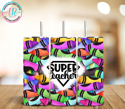20oz-tumbler-coffee-tumbler-super-teacher-crayon-TR-collective-front