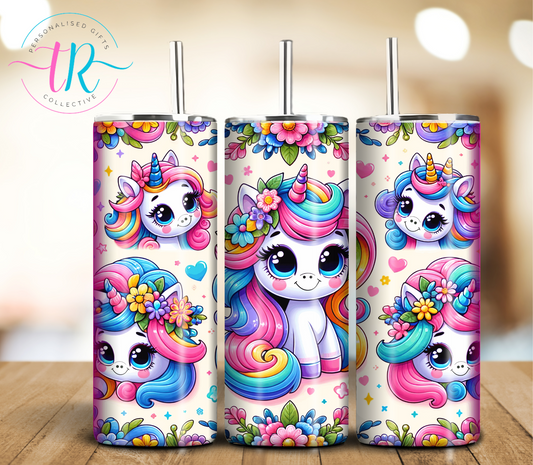 20oz-tumbler-coffee-tumbler-tumbler-cup-Rianbow-Unicorns-TR-collective-front