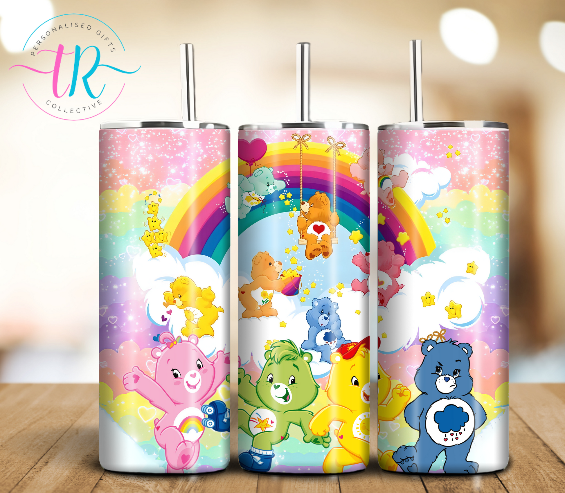 20oz-tumbler-coffee-tumbler-tumbler-cup-Rianbow-care-bears-TR-collective-front