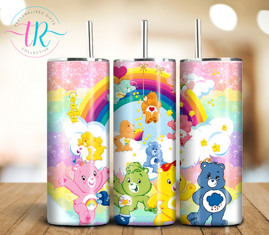 20oz-tumbler-coffee-tumbler-tumbler-cup-Rianbow-care-bears-TR-collective-front