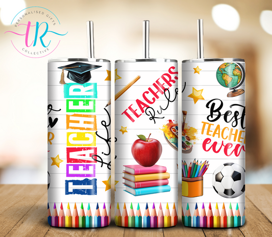 20oz-tumbler-coffee-tumbler-tumbler-cup-best-teacher-ever-TR-collective-front