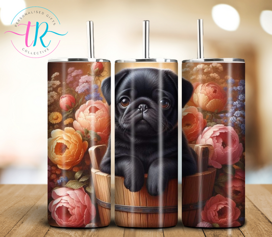 20oz-tumbler-coffee-tumbler-tumbler-cup-pug-puppy-TR-collective-front