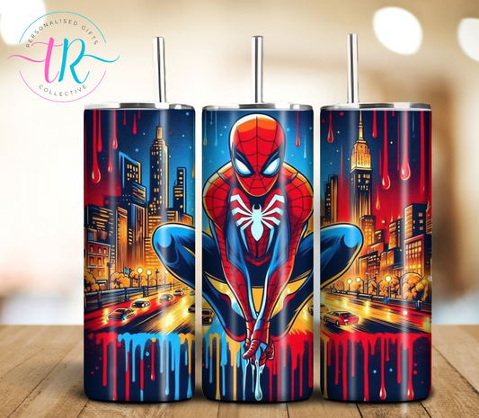 20oz-tumbler-coffee-tumbler-tumbler-cup-spiderman-TR-collective-front