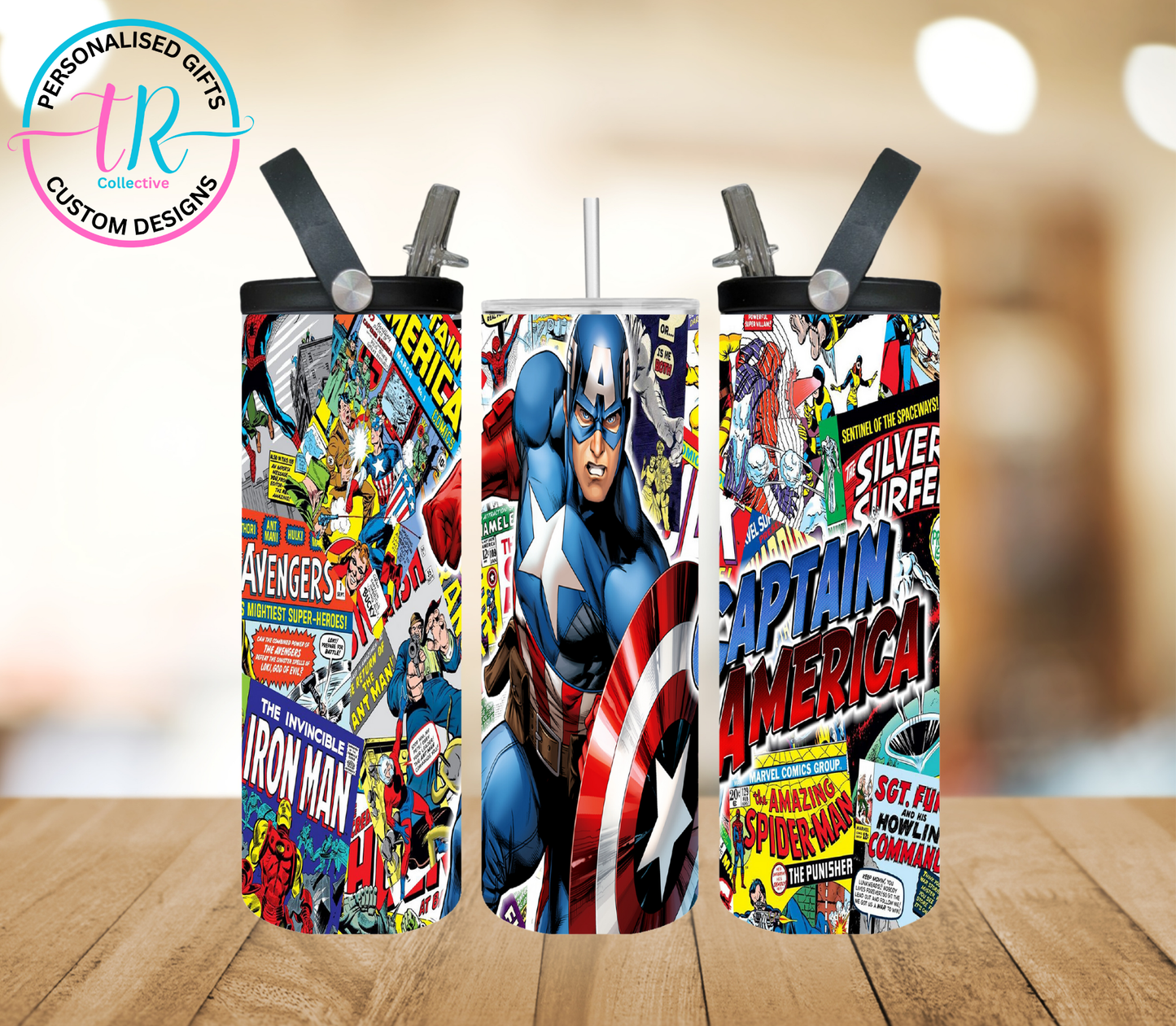 20oz-water-bottle-insulated-water-bottle-drink-bottle-Captain-America-TR-collective-front