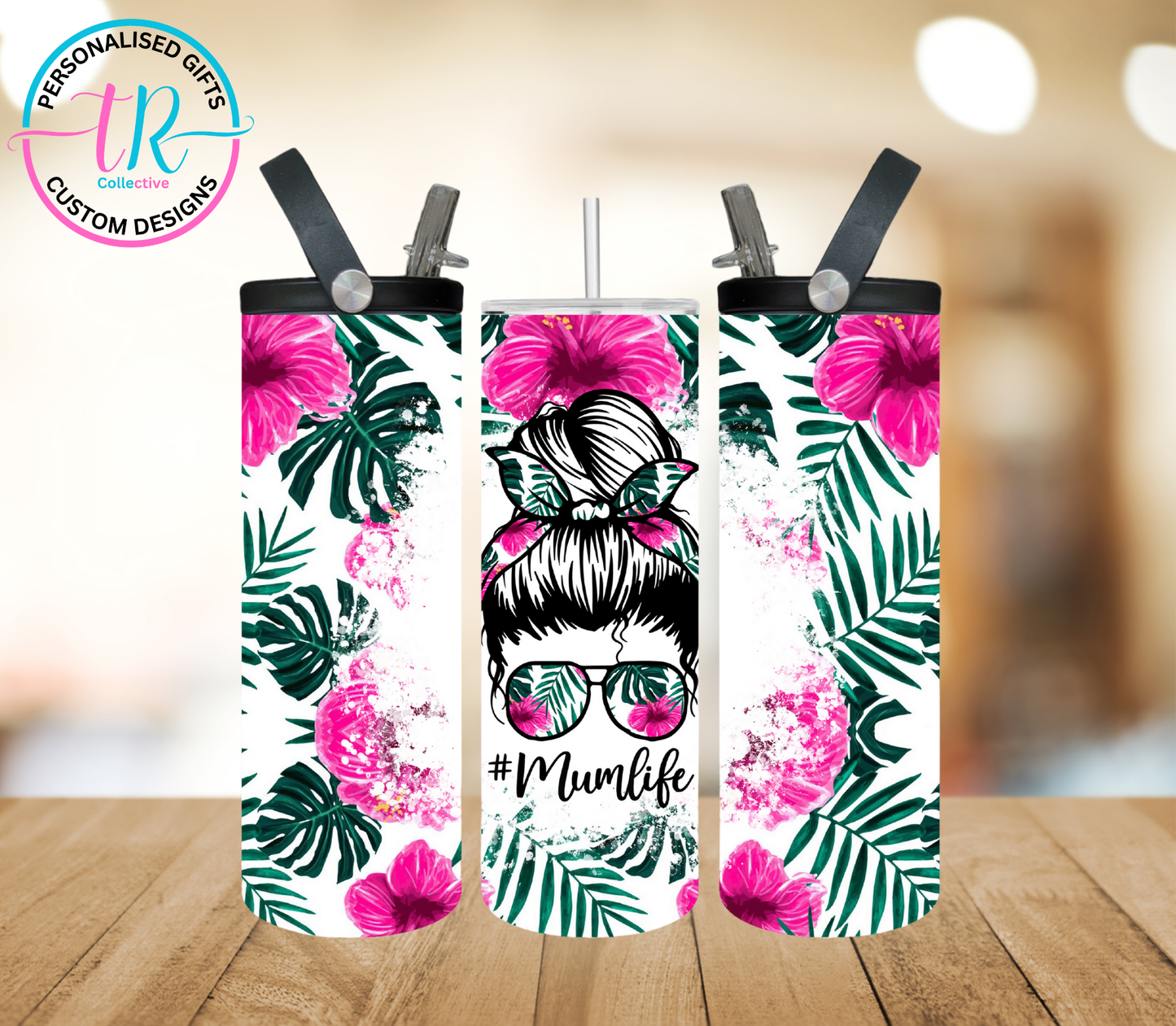 20oz-water-bottle-insulated-water-bottle-drink-bottle-Mum-Flowers-TR-collective-front