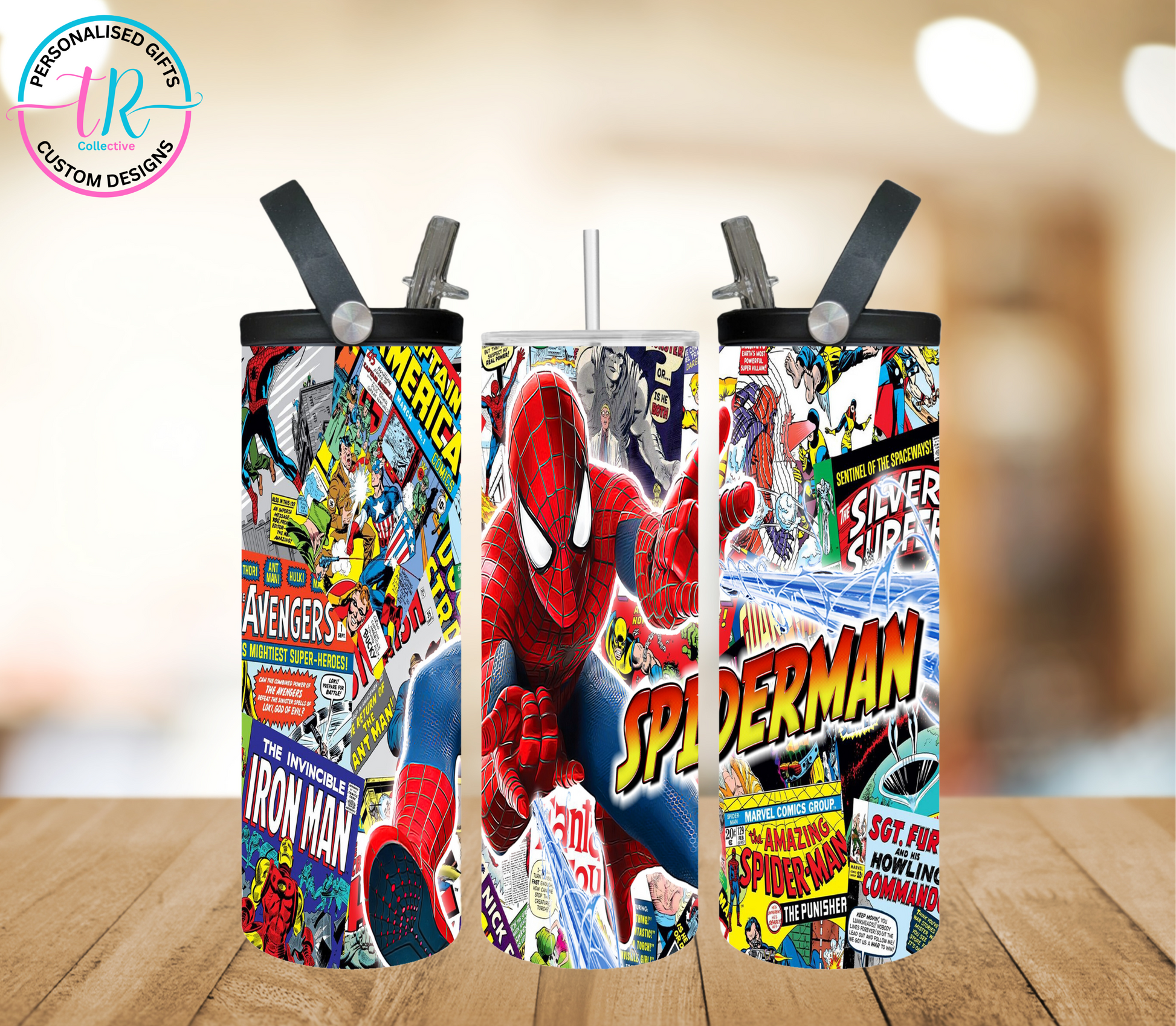 20oz-water-bottle-insulated-water-bottle-drink-bottle-comic-spider-TR-collective-front