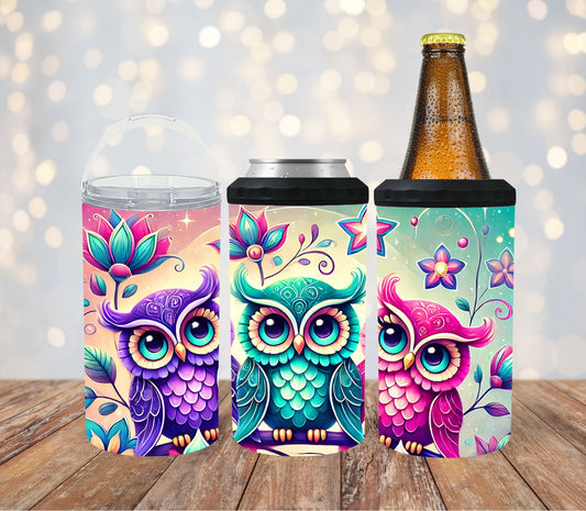 4-in-1-stubby-can-cooler-tumbler-stubby-holder-can-cooler-owls-TR-Collective-front