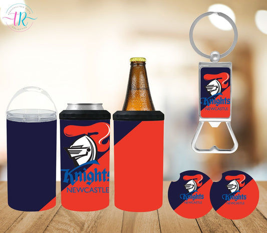 4-in-one-can-cooler-keychain-bottle-opener-coaster-set-Knights-tr-collective-front