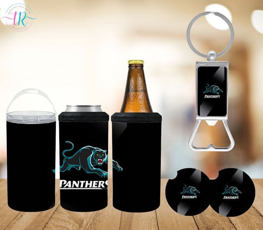 4-in-one-can-cooler-keychain-bottle-opener-coaster-set-Panthers-tr-collective-front
