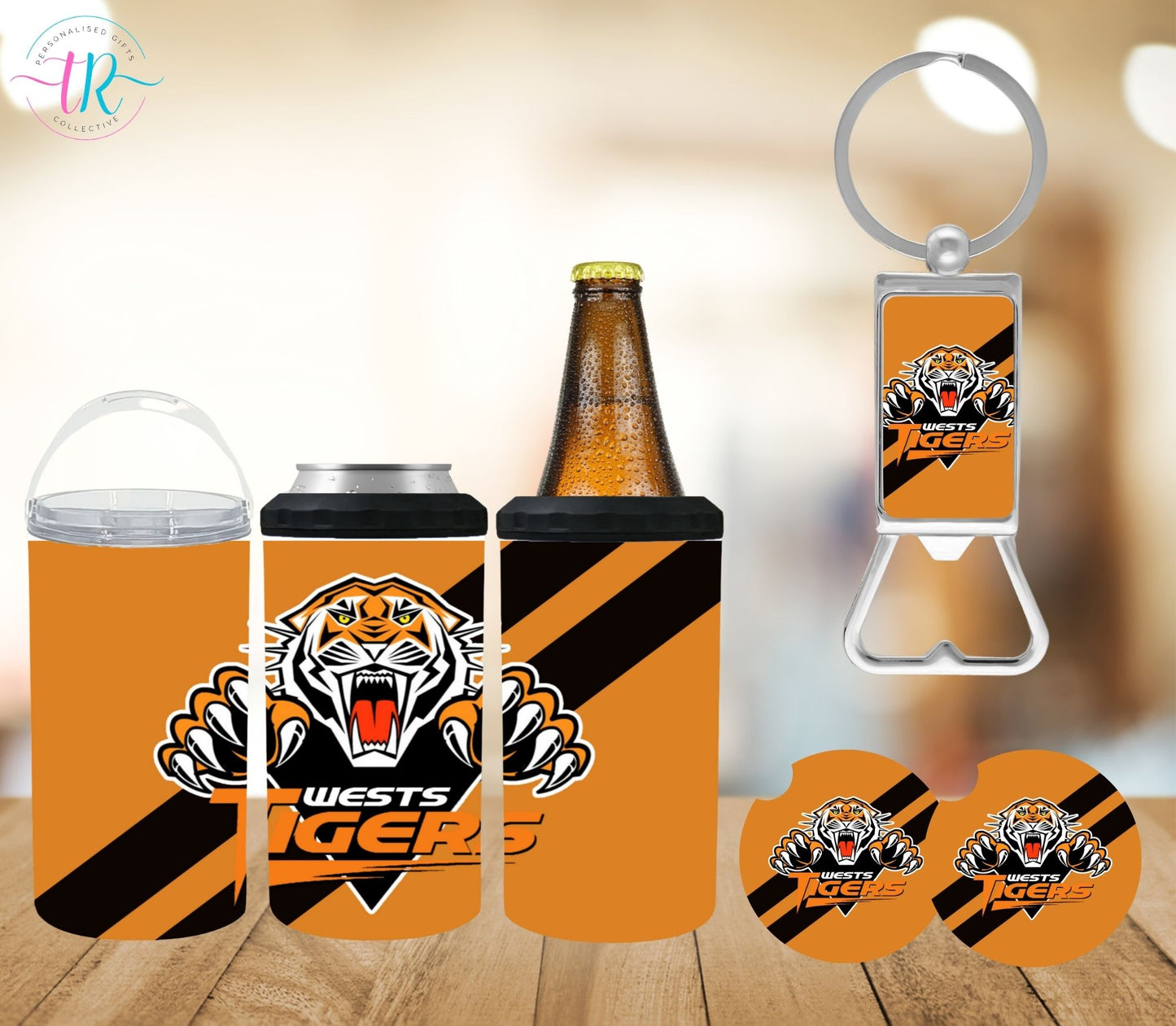 4-in-one-can-cooler-keychain-bottle-opener-coaster-set-Tigers-tr-collective-front