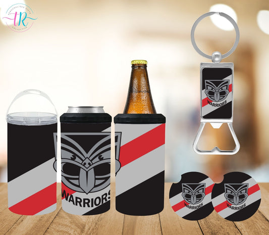4-in-one-can-cooler-keychain-bottle-opener-coaster-set-Warriors-tr-collective-front