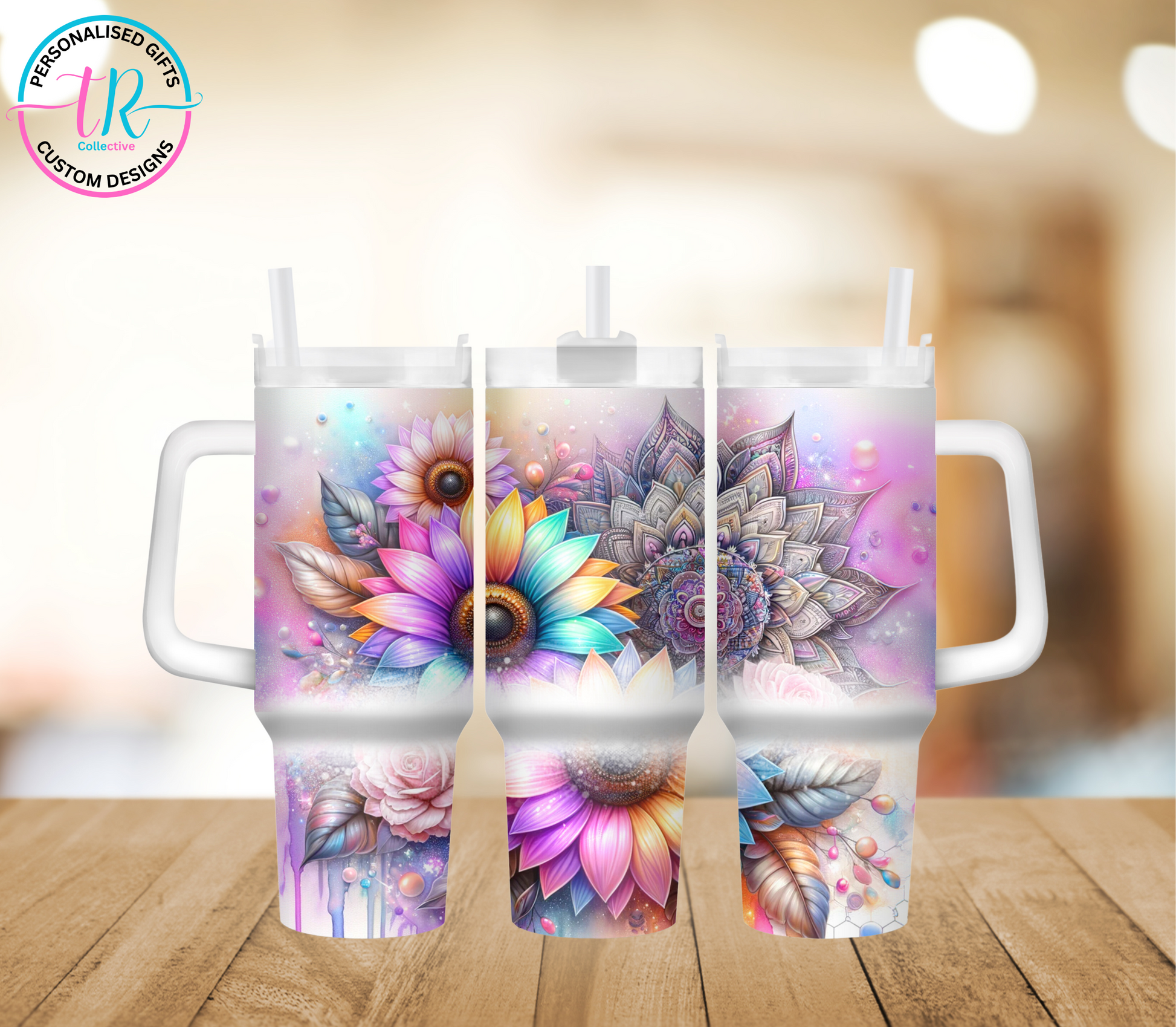 40oz-tumbler-tumbler-tumbler-cup-Sunflower-mandala-TR-collective-front