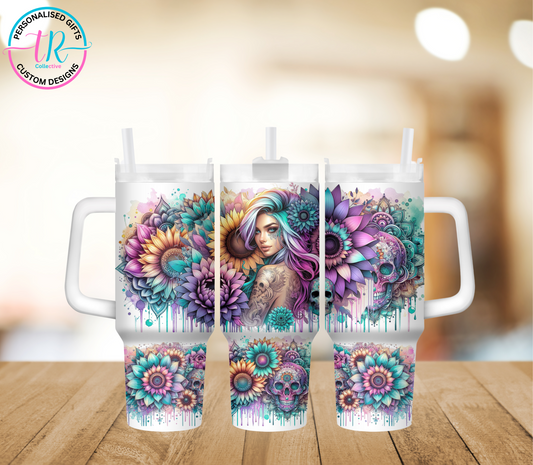 40oz-tumbler-tumbler-tumbler-cup-sunflower-skull-TR-collective-front