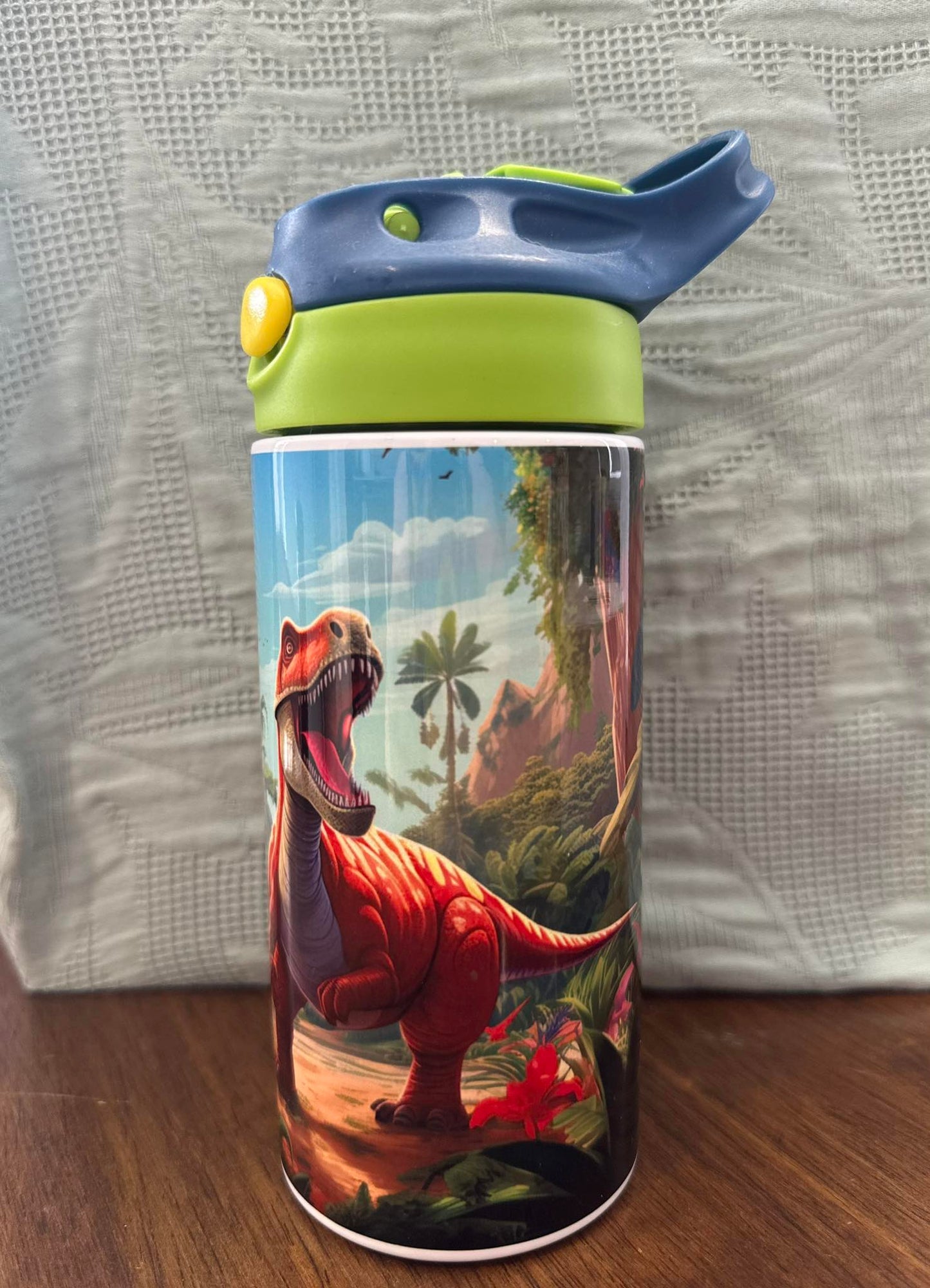 Second's - 12oz Kids Flip Top Water Bottle - Dinosaur