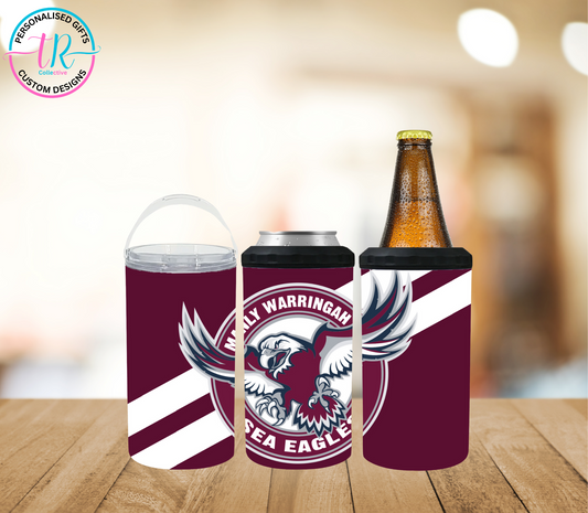 4 in 1 Stubby/Can Cooler Tumbler - Manly Sea Eagles