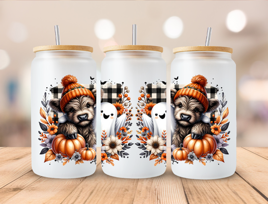 16oz Glass Tumbler - Highland Boo