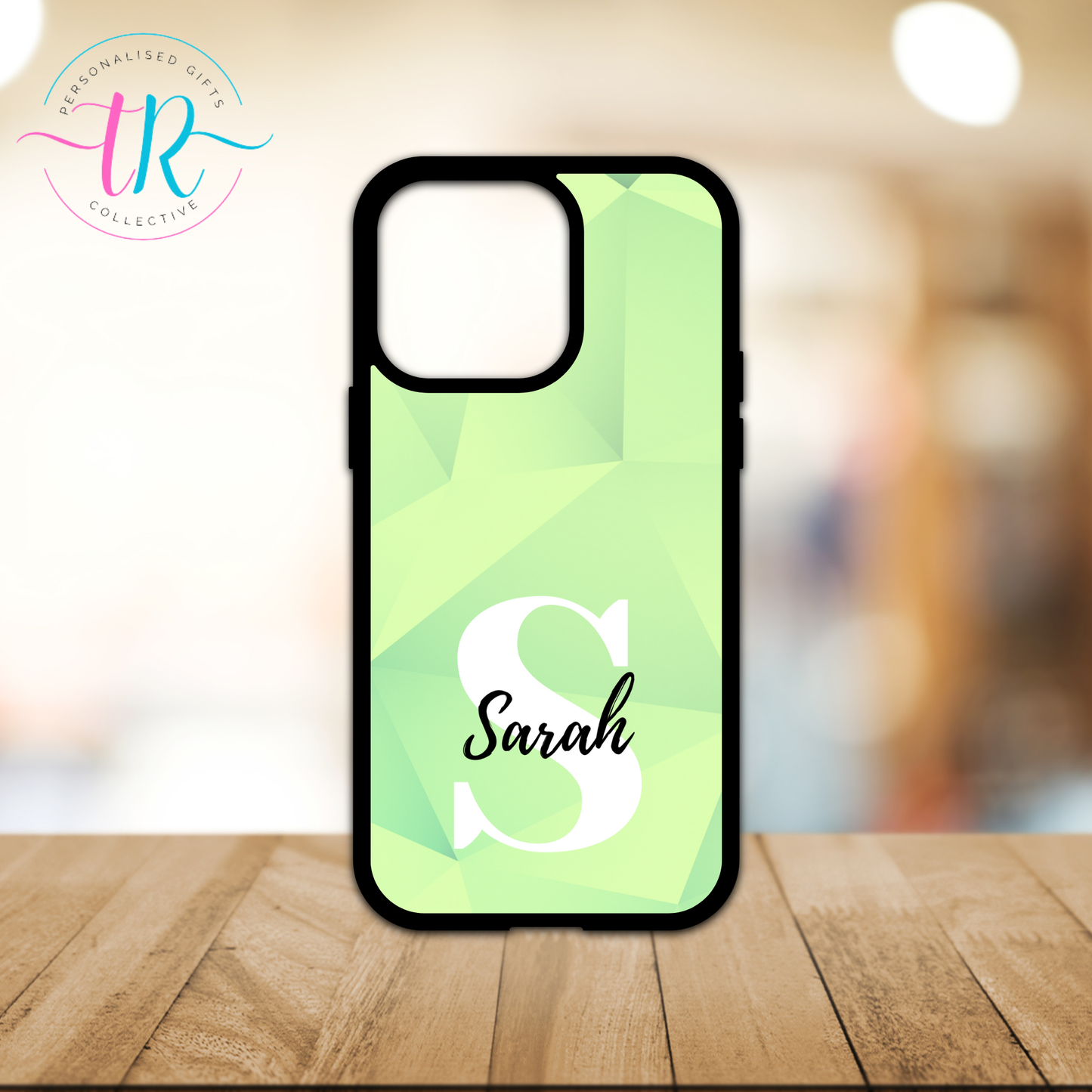 Custom Phone Case - Green Monogram Case