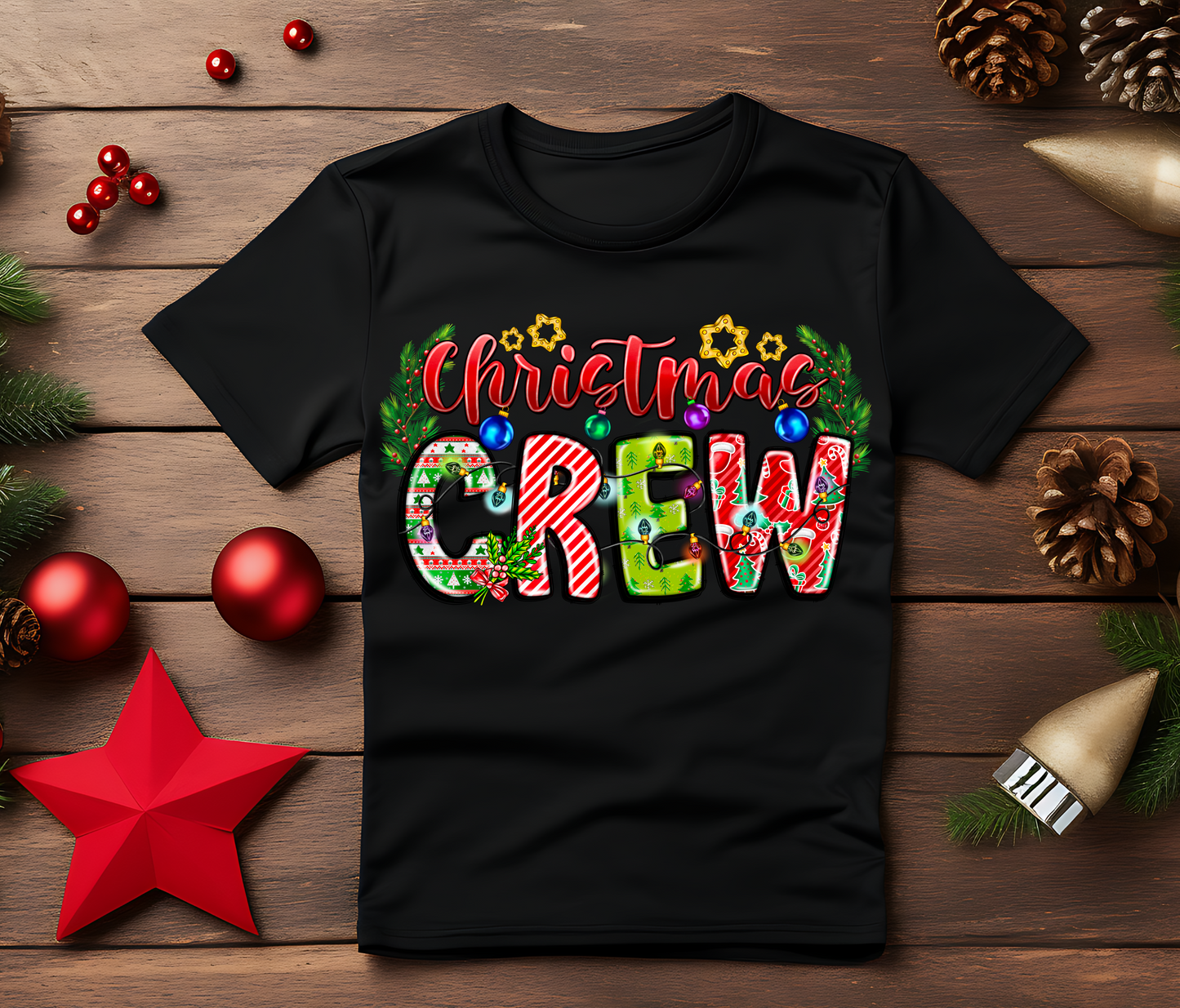 Adult-christmas-shirt-family-christmas-shirt-christmas-shirts-mens-christmas-crew-black-TR-Collective-front