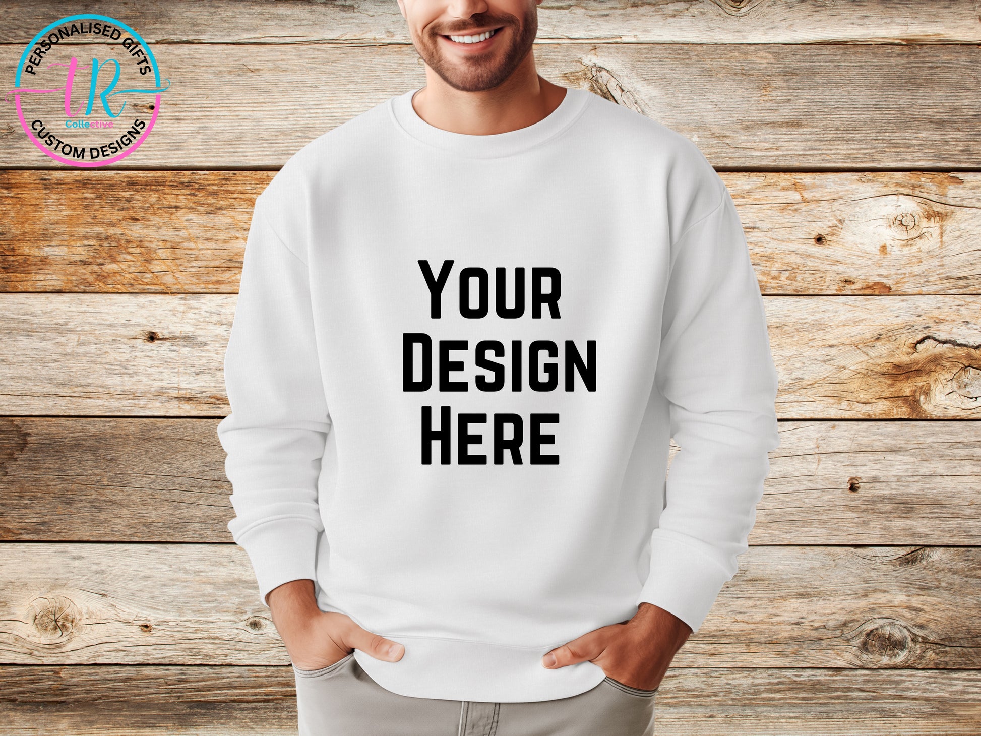 Custom-sweatshirt-jumper-sweat-shirt-mens-jumper-design-your-own-white-TR-collective-front