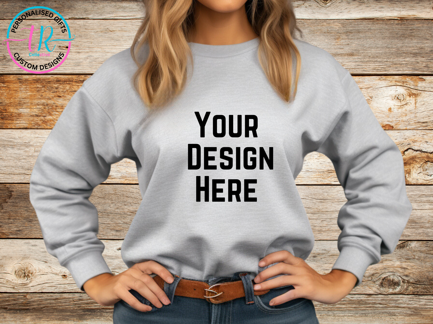 Custom-sweatshirt-jumper-sweat-shirt-womens-jumper-design-your-own-gray-TR-collective-front