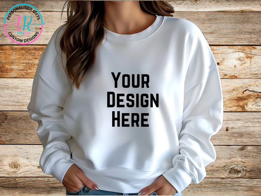 Custom-sweatshirt-jumper-sweat-shirt-womens-jumper-design-your-own-white-TR-collective-front