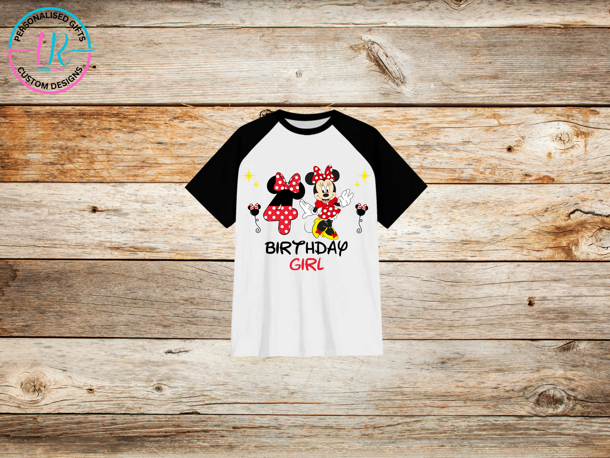 Girl_s-t-shirt-birthday-tees-shirts-minnie-mouse-birthday-girl-4-black-sleeve-TR-collective-front