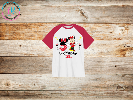 Girl_s-t-shirt-birthday-tees-shirts-minnie-mouse-birthday-girl-5-red-sleeve-TR-collective-front