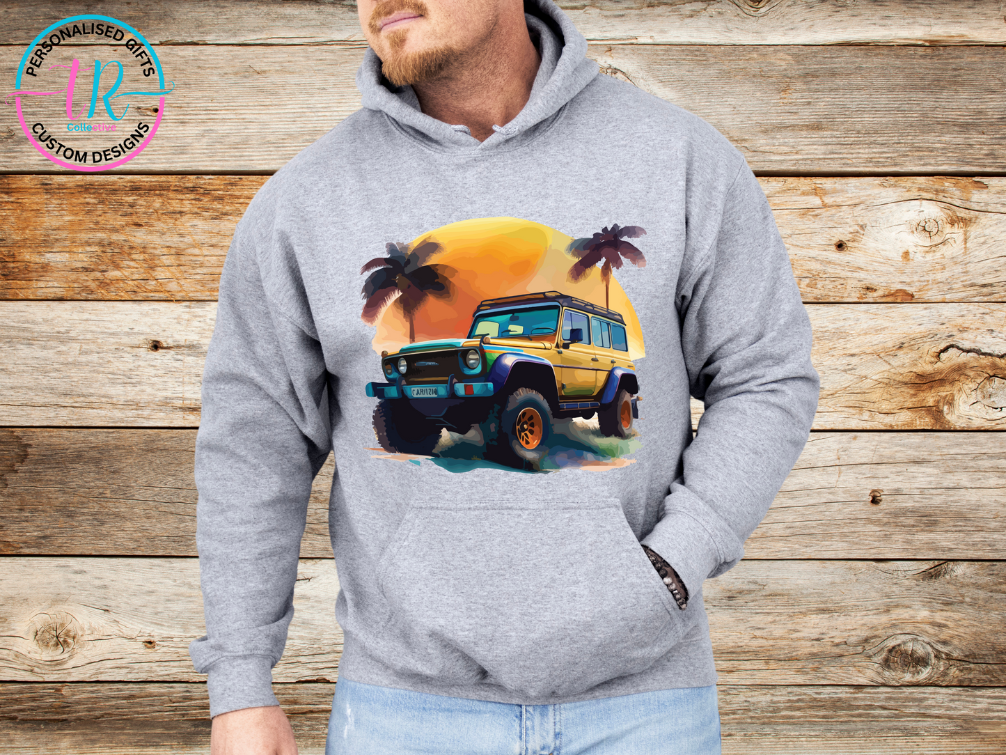 Hoodies-mens-hoodie-jumper-4-wheel-drive-grey-TR-collective-front