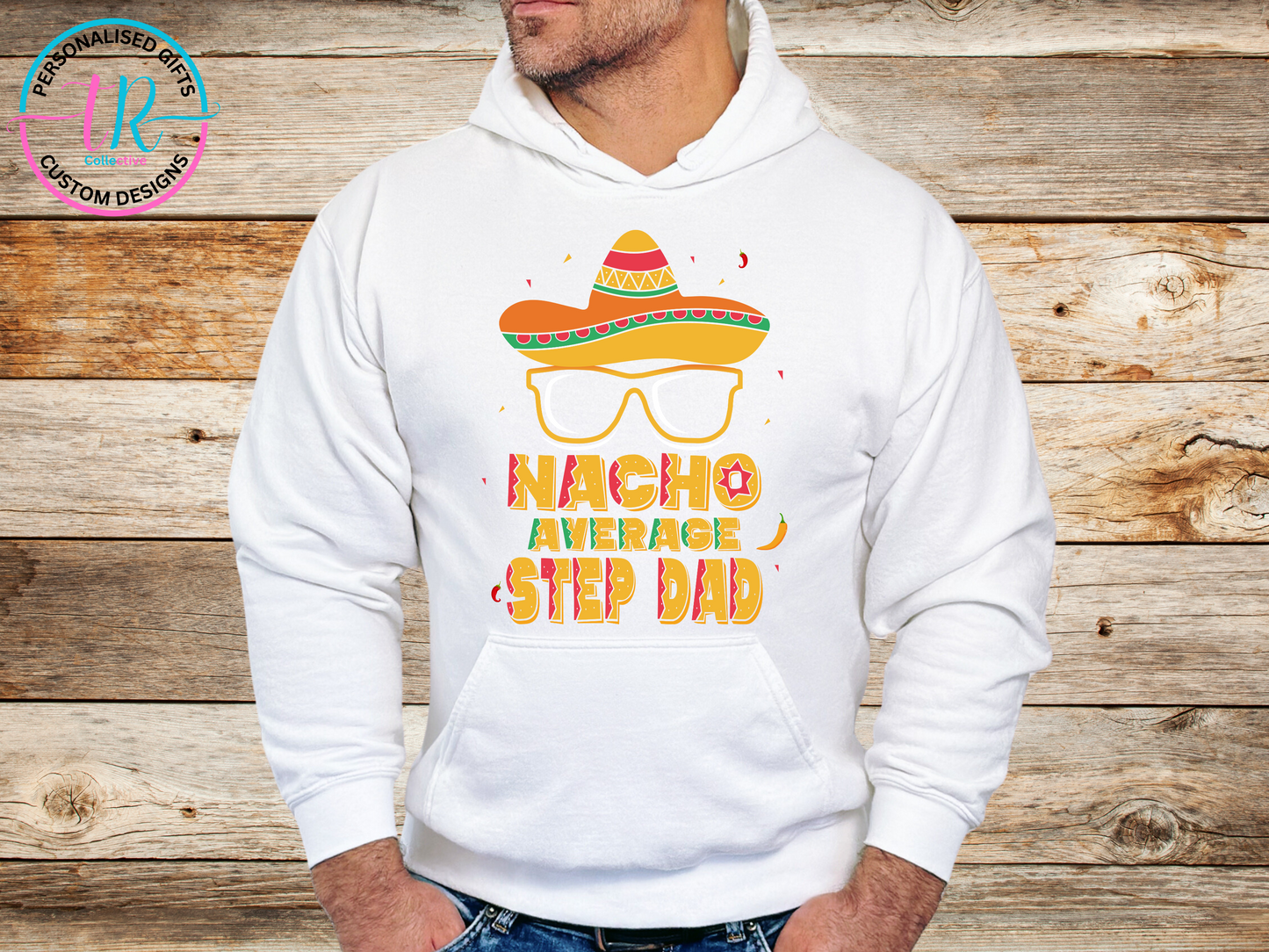 Hoodies-mens-hoodie-jumper-Nacho-white-TR-collective-front